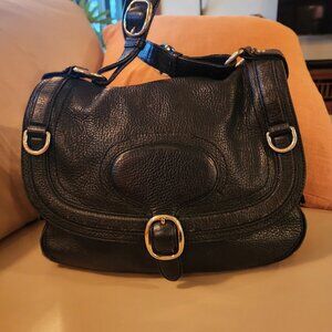 Vintage Burberry black leather handbag